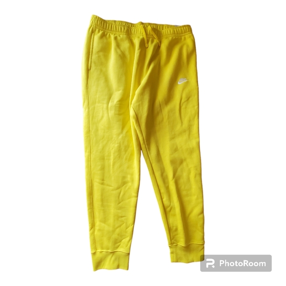 Nike sportswear club fleece jogger sweatshirt set yellow size large casual - Picture 9 of 9